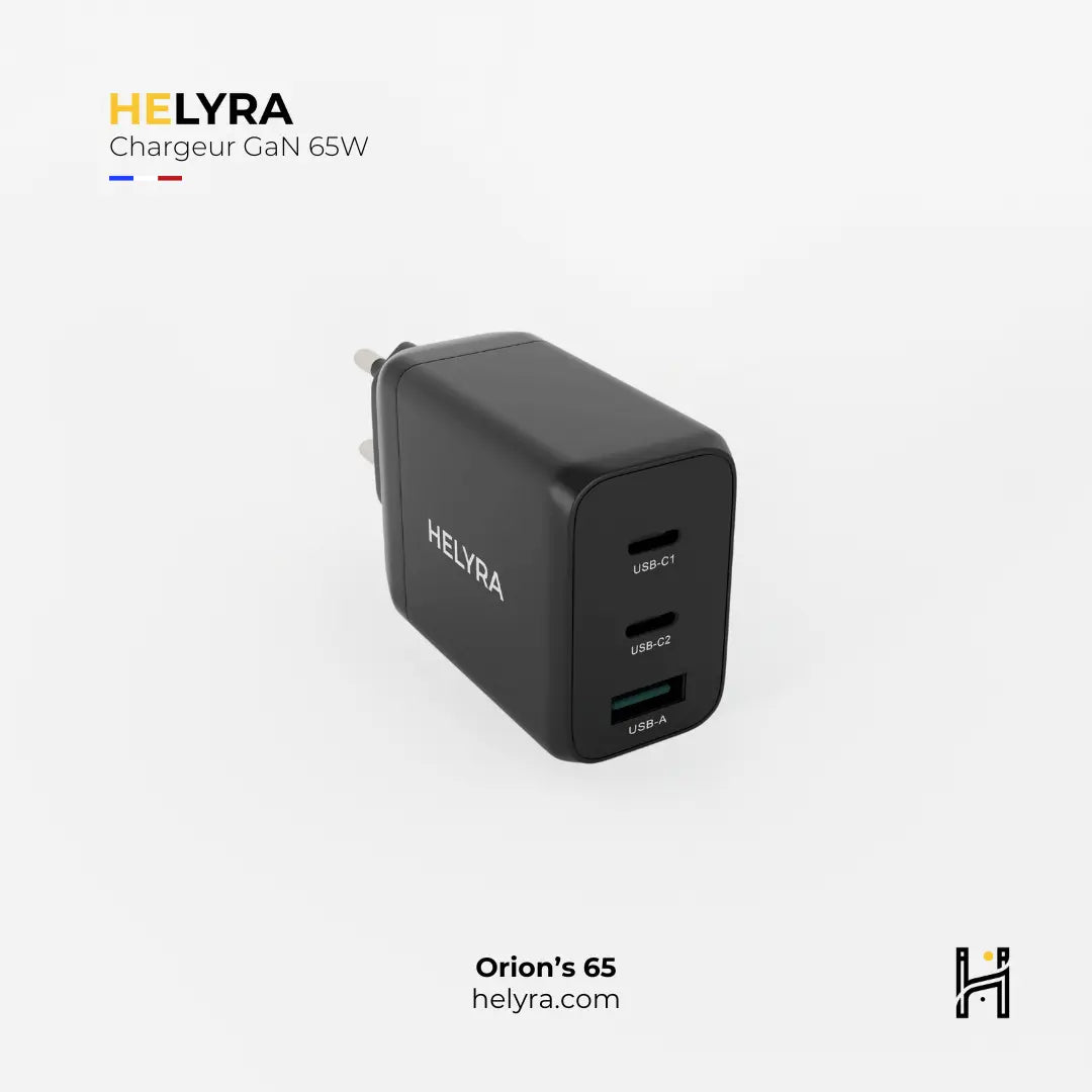 Orion's 65 - Chargeur GAN Rapide 65W Helyra